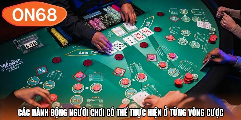 Các hành động người chơi có thể thực hiện ở từng vòng cược